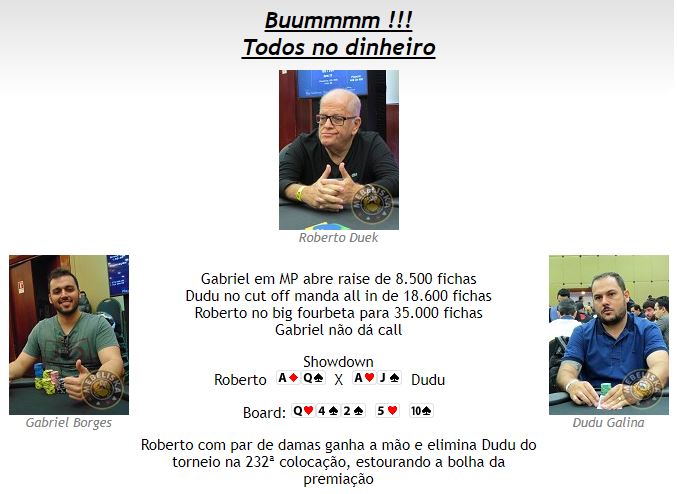 Bolha do Main Event BSOP SP