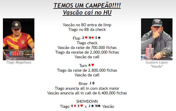 Mão Final - Main Event BSOP São Paulo