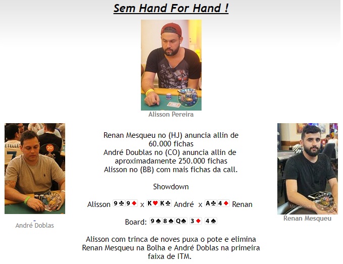 Bolha do Main Event da WSOP Brazil Rio