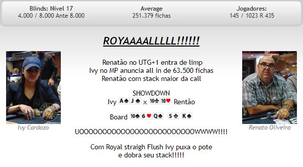 Royal Flush no MasterMinds 11