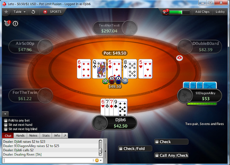 Fusion Poker no river