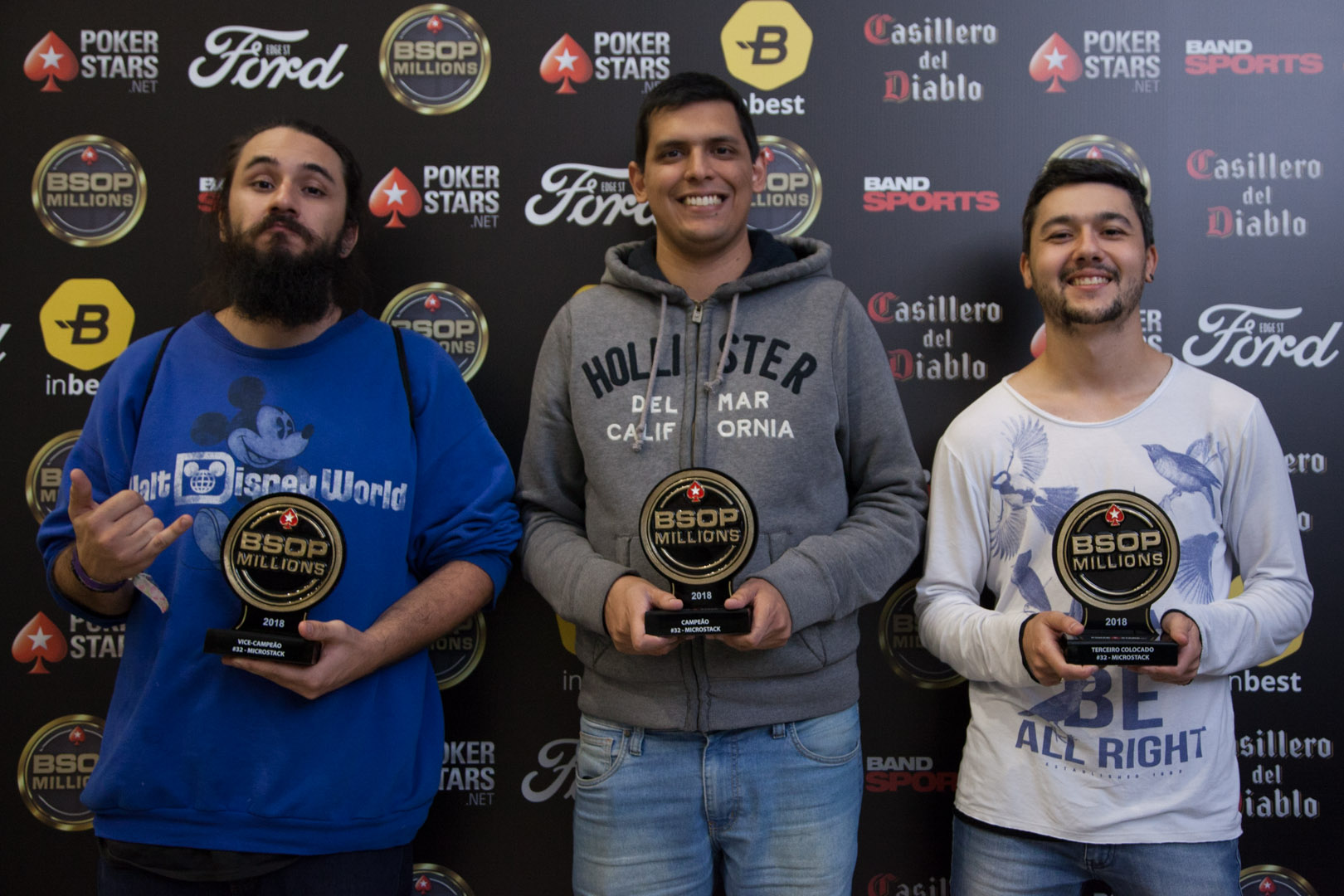 Paulo Pitrez, Naresh Trivedi e Fábio Mendes - Microstack BSOP Millions