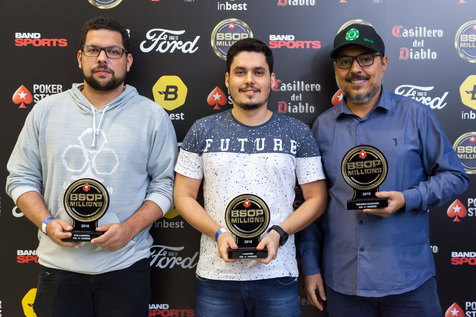 Bruno Severino, Gabriel Bonfim e Luiz Carlos dos Santos - Campeão 6-Handed - BSOP Millions