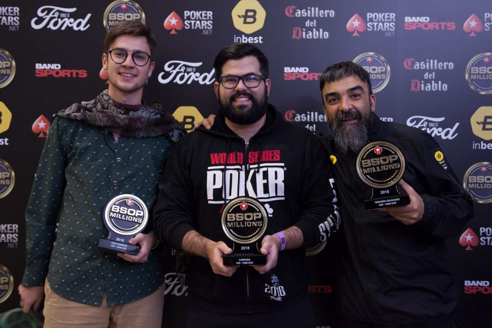 Diego Falcone, Eduardo Lobo e Martin Lallana - NLH 100K GTD - BSOP Millions