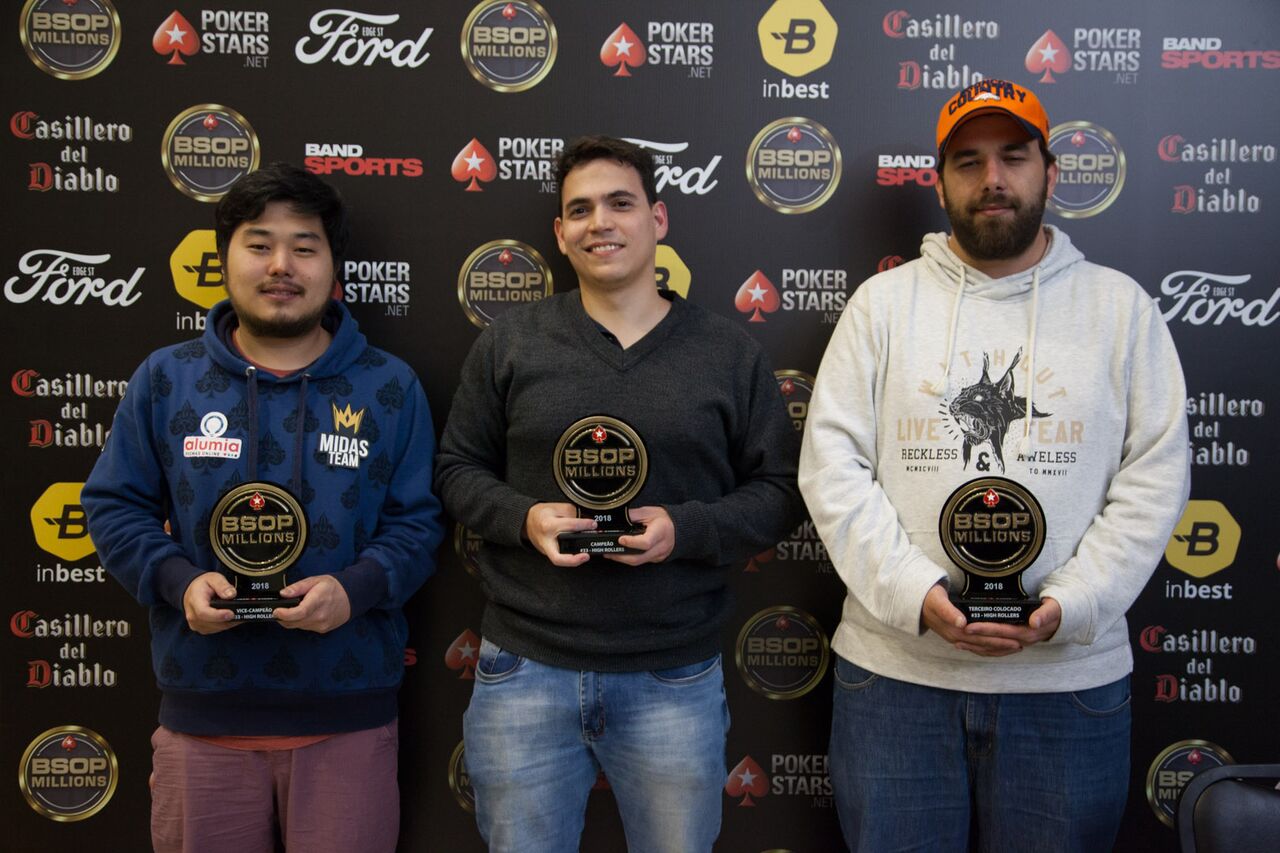 Gustavo Kamei, João Paulo "Tiltinha" Gomides e Camillo George - High Rollers BSOP Millions