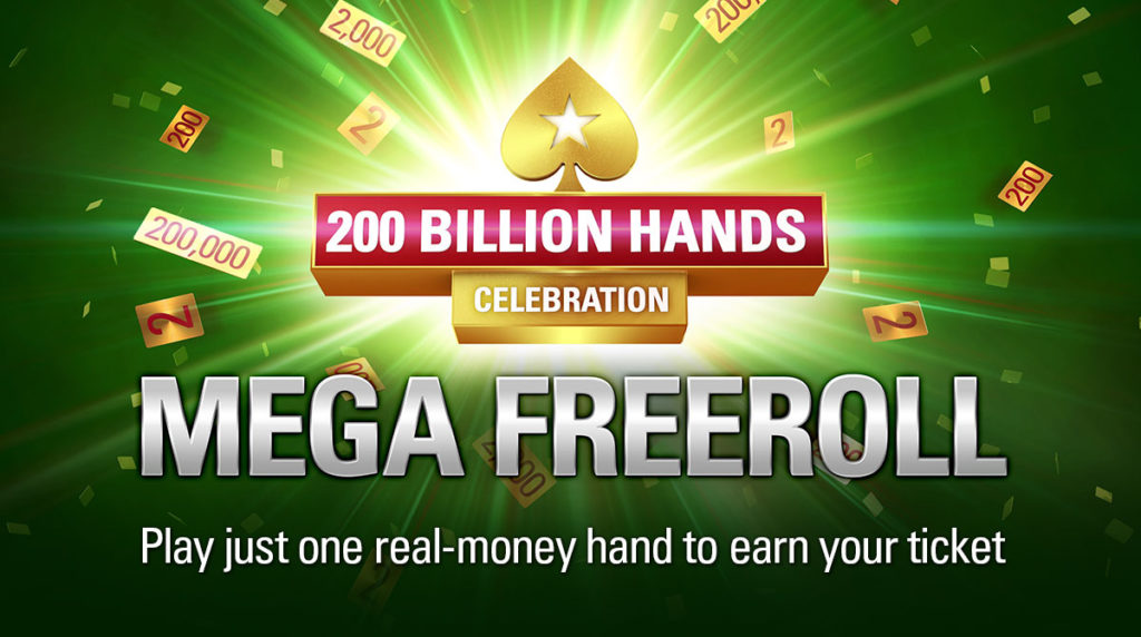 Mega Freeroll - 200 Bilhões de Mãos - PokerStars