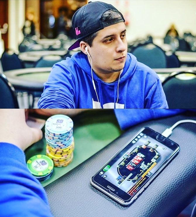 Eliamir Garzon jogando o POA 500 e o Brasil Poker Live simultaneamente