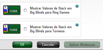 Mostrar stack em big blinds - PokerStars