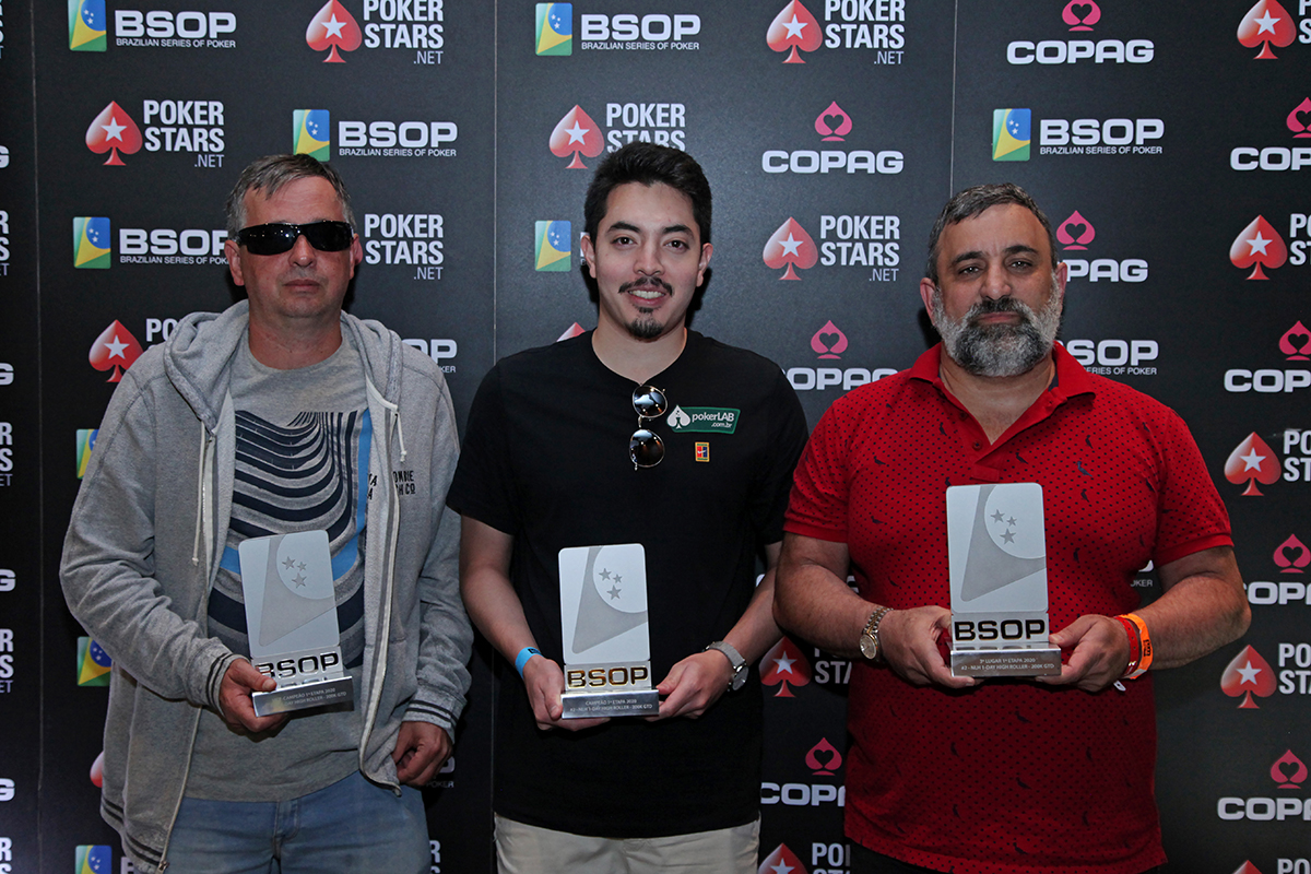 Pódio do 1-Day High Roller do BSOP Brasília