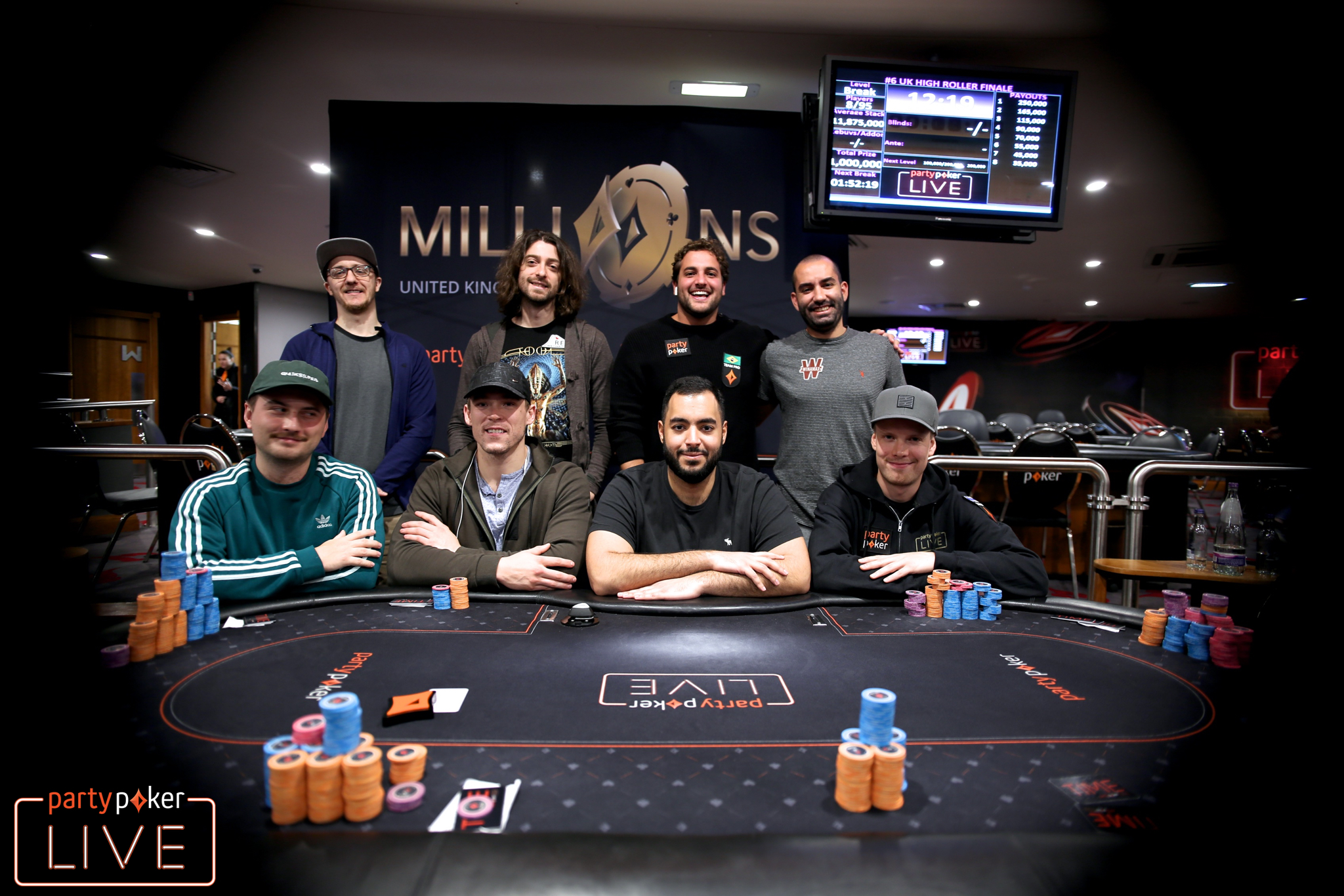 Mesa Final do High Roller Finale do partypoker MILLIONS Reino Unido