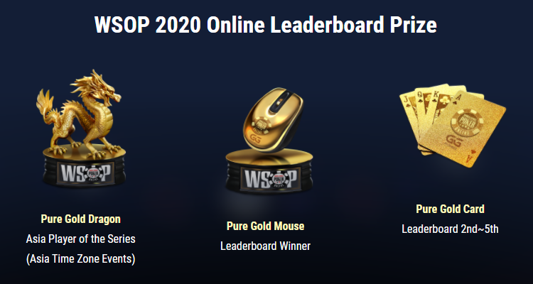 Prêmios dados aos melhores dos rankings da WSOP Online