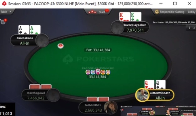 All in triplo formou a FT no Main Event do PACOOP