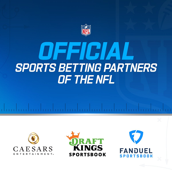 Caesars, DraftKings e FanDuel são os sites de aposta parceiros da NFL