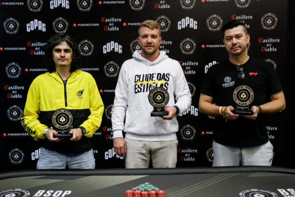 Felipe Baraky, Leonardo Verle e Alberto Landgraf no Super High Rollers do BSOP Millions