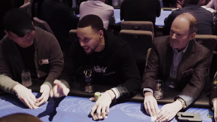 Stephen Curry em um dos eventos beneficentes do Warriors (Foto: Reprodução/YouTube)