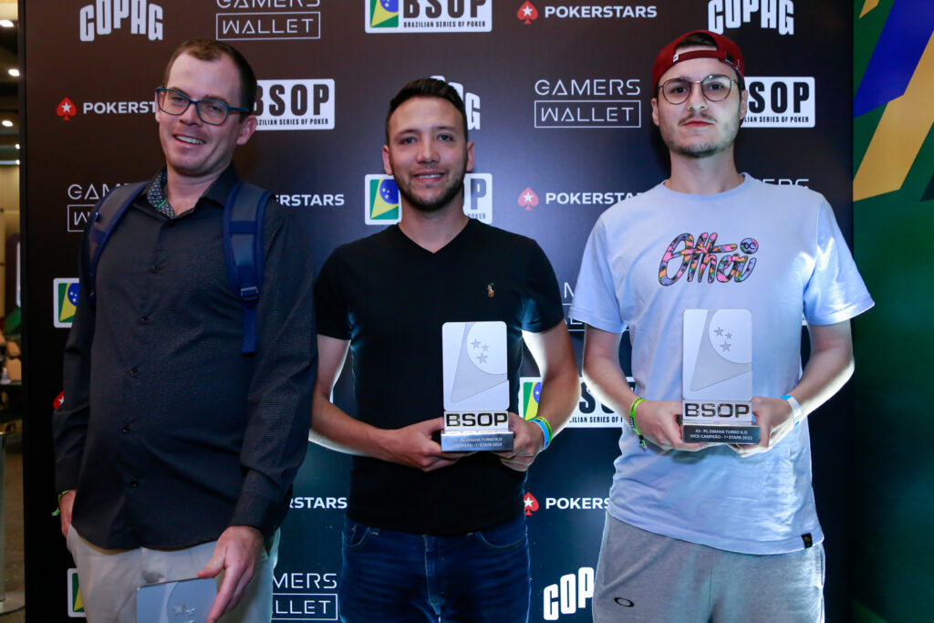 Pódio do Pot-Limit Omaha Turbo KO do BSOP São Paulo