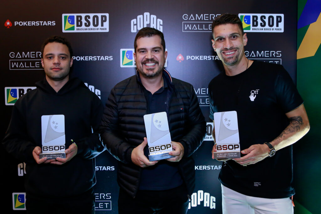 Pódio do 1-Day High Roller do BSOP São Paulo