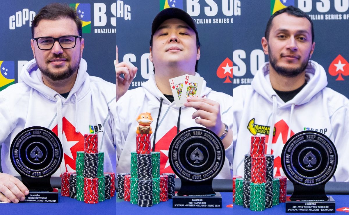 Luiz Filipe Andrade, Heitor Higuti e Idalino Pereira cravaram no BSOP Winter Millions
