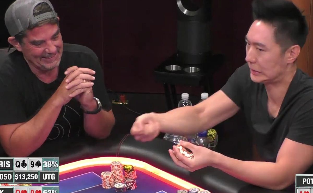 Patrick e Luda Chris jogaram o cooler (Foto: Reprodução/X @HCLPokerShow)