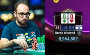A ação de Barak Wisbrod surpreendeu os narradores (Foto: PokerNews)