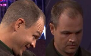 Andrew Robl viu um showdown favorável, mas o desfecho da mão no High Stakes Poker foi cruel (Foto: Reprodução/X @PokerGO)