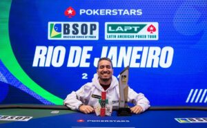 Hugo Marcelo – Campeão do 1-Day High Roller PKO do BSOP Rio conquistou o belo troféu para sua coleção