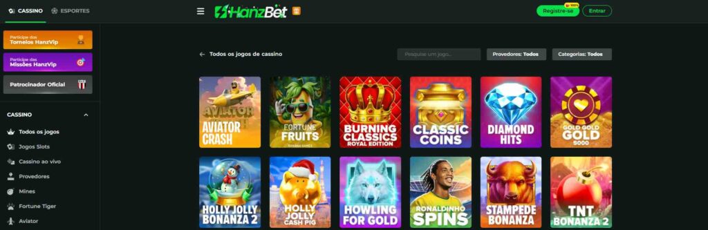 hanzbet cassino jogos