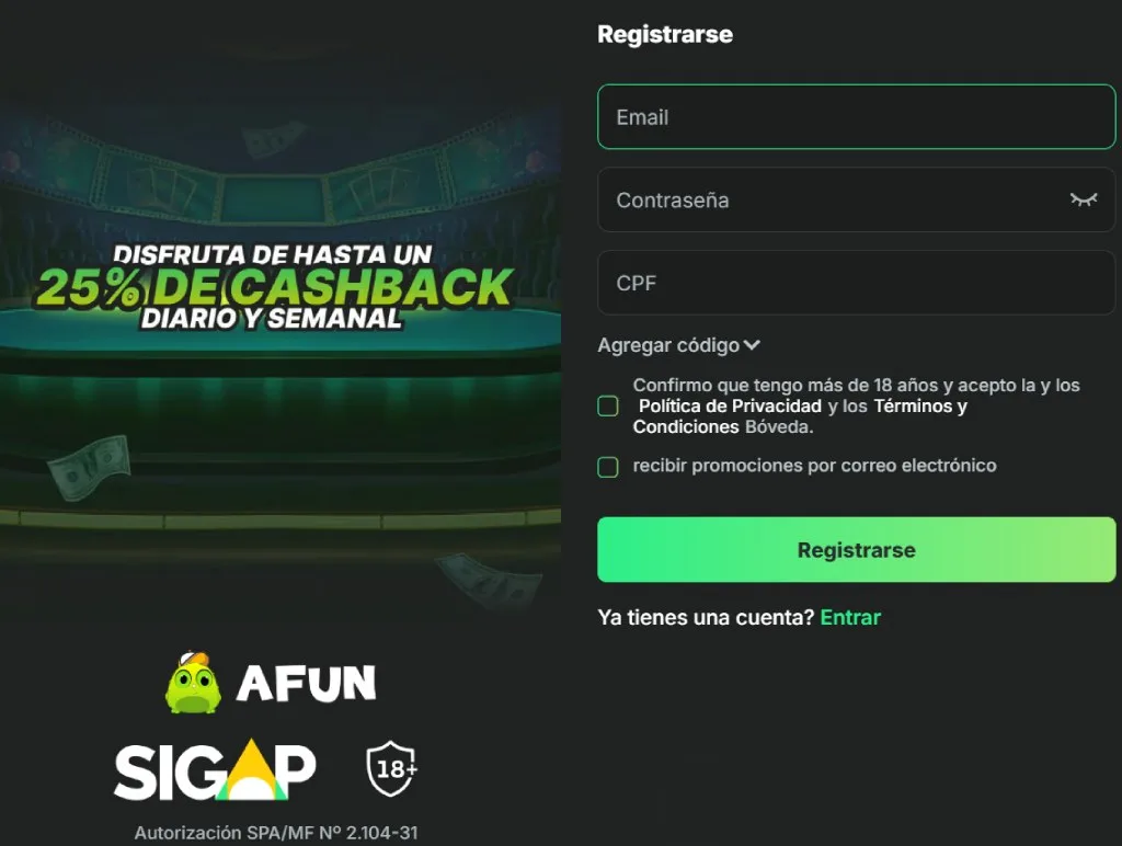 Afun Cadastro