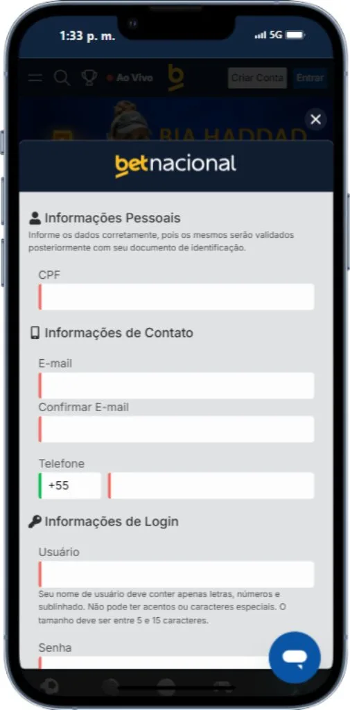 Betnacional Cadastrar Betnacional Criar Conta