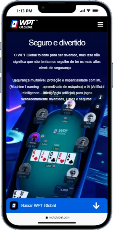 Começando a jogar no app da WPT Global