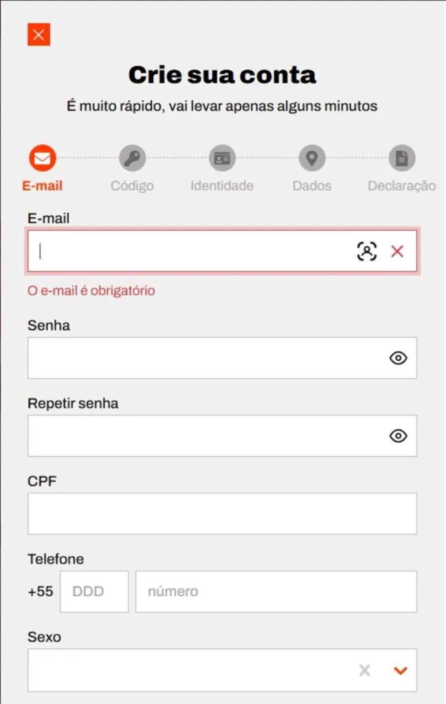 Criar Sua Conta Na BetWarrior