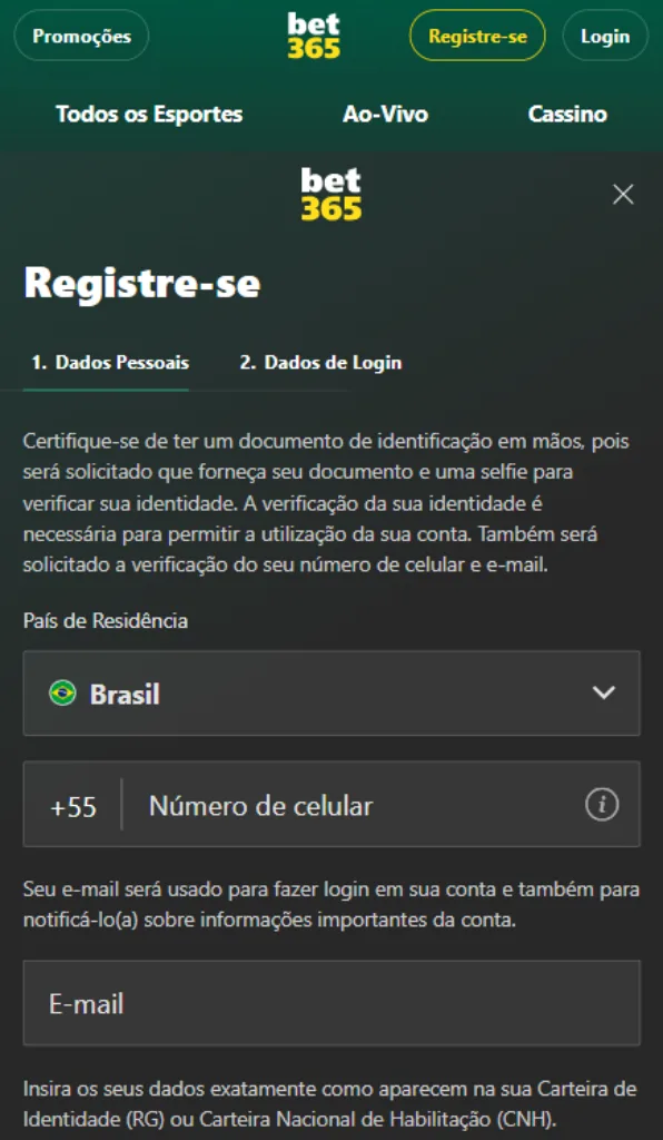 Passo a passo para baixar o app da bet365