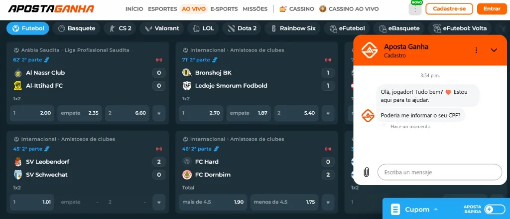 Aposta Ganha Atendimento Ao Cliente