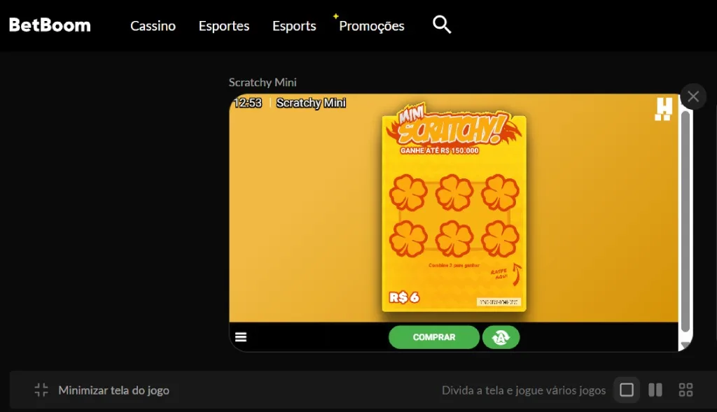Scratchy Mini BetBoom BetBoom Jogo Raspadinha Online