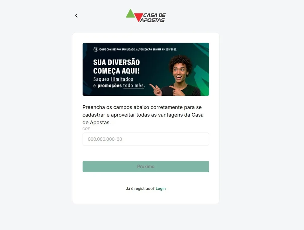 Casa de Apostas Cadastro