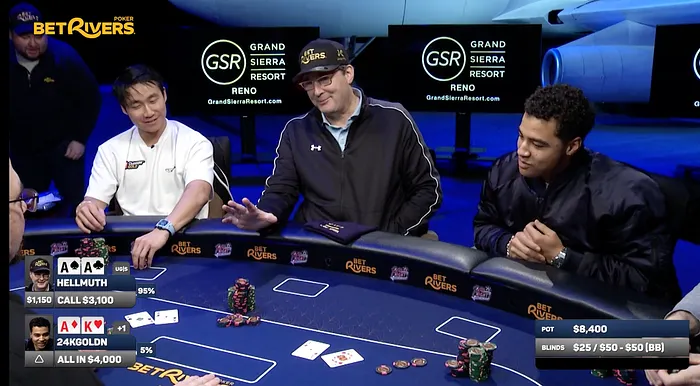 24kGoldn sofre cooler contra Phil Hellmuth e perde primeiro stack no Home Game