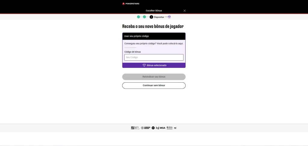código de bônus PokerStrars