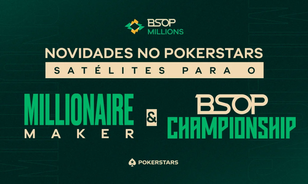 PokerStars amplia satélites para o BSOP Millions 2026 com vagas para Millionaire Maker e Championship